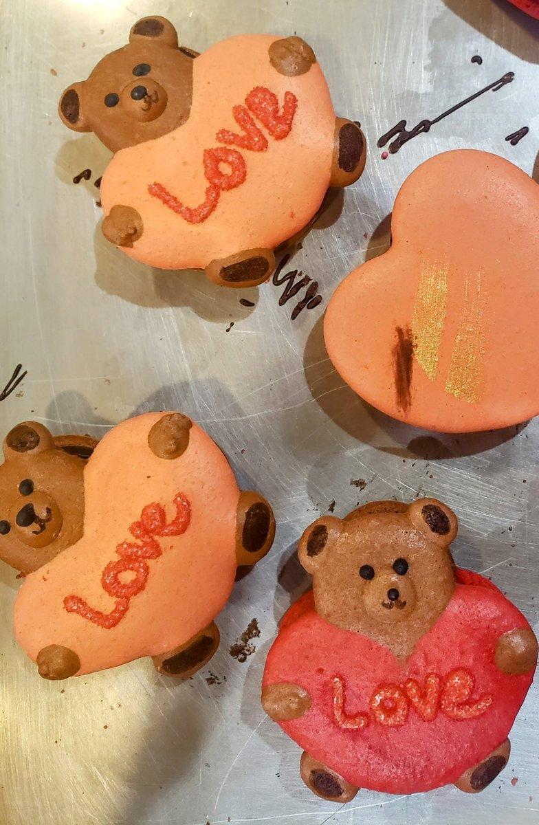 Teddy Bear Heart Macarons